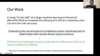 The Usefulness of LLMs as an Author Checklist Assistant for Scientific Papers - Alexander Goldberg