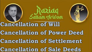 Cancellation of Will, Power of Attorney, Settlement \u0026 Sale Deed; Cancellation of Documents ஆவணரத்து