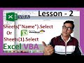 Excel VBA series lesson - 2 | Naming and Selecting Sheets in Excel VBA | Excel VBA Get Sheet Names