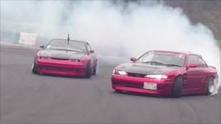 キングカズマＶＳSEKAI NO KITAO S14 Silvia VS 180SX Drift Battle