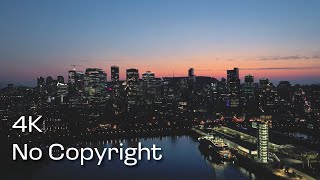 Free Montreal Drone Footage | 4K Downtown Nighttime Views Stock Footage for Your Projects