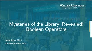 Webinar: Mysteries of the Library Revealed! Boolean Operators