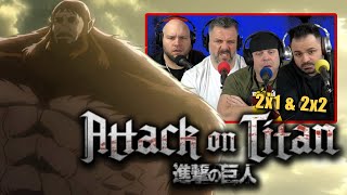 First time watching Attack on Titan reaction episodes 2x1 & 2x2 (Sub)