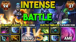 INTENSE PROS BATTLE | Unlimited Glaives Bounce Luna Vs. Electro Timelock Faceless Void 7.35b DOtA 2