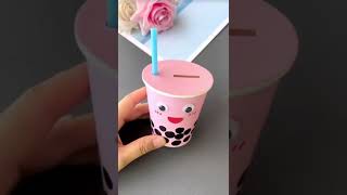 You can make a cute coin piggy bank for your child with a disposable paper cup, let's try it