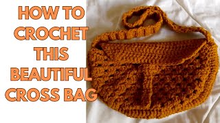 Fanny Pack Crochet bag Tutorial | How to Crochet Cross bag.#crochet #crochetbag