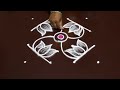 Rangoli by sunitha : Friday lotus with deepam rangoli | very easy friday kolam | shukravaram muggulu