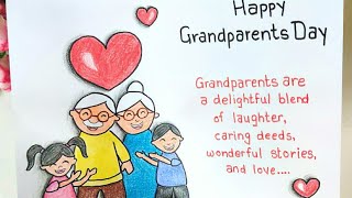 Grandparents Day 2020/How to draw Grandparents/How to Draw a Happy Grandparents Day GREETING Card