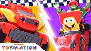 Blaze, TMNT & SpongeBob Toys Stop-Motion Race! 🏁 | Toymation Nation 3