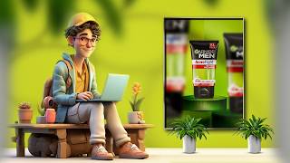 Garnier Men Face Wash Advertising Display Banner Design in Photoshop | Adobe Photoshop Tutorial