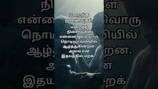 மறைந்த நினைவுகள் என்னை ஒவ்வொரு நொடியும் வலியில் ஆழ்த்துகின்றன  அவை என் இதயத்தில் மறக்க முடியாத பாய்ச