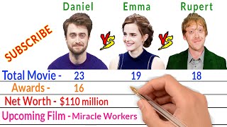 Daniel Radcliffe Vs Emma Watson Vs Rupert Grint - Harry Potter Cast Comparison - Bio2oons