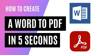How to Convert Word to PDF in 5 Seconds in 2021