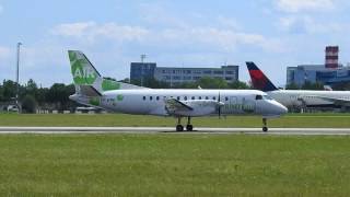 SprintAir Saab 340A (SP-KPE) landing at Prague (PRG/LKPR), 21.7. 2017