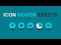 Social media button color fill effect on hover using CSS | Social media button effect using CSS