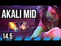 AKALI vs ZOE (MID) | 1200+ games, 9/2/5, Godlike | NA Grandmaster | 14.5