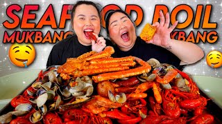 Giant King Crab Seafood Boil + Giant Shrimp + Snow Crab + Mussels + Clams Mukban