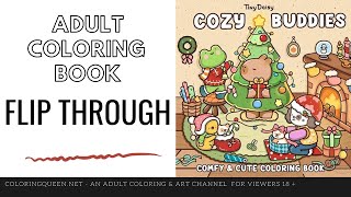 Cozy Buddies - Comfy and Cute Coloring Book Flip Through | Tiny Daisy