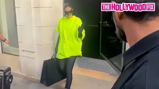 Kylie Jenner Waves To Fans While Stopping By Balenciaga To Get Fitted For Fashion Week In Paris