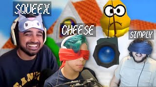 I did a Blindfolded SM64 Race with Simply, Cheese, SimpleFlips, and Bubzia!