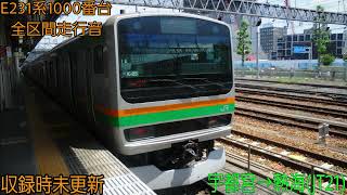 E231系1000番台全区間走行音　宇都宮→熱海（JT21）