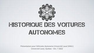 Historique des véhicules autonomes - Séminaire VAUL / Norlab #1