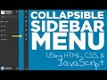 Collapse / Expand Sidebar Menu Using JavaScript, HTML, & CSS