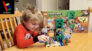 Building LEGO Minecraft Creeper Mine 21155