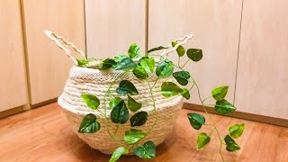 Faça você mesmo Cesto com corda de sisal Lindo e Fácil fazer - #diy