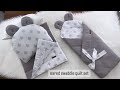 Baby nest Eared Swaddle Quilt Set Making | Baby Sleeping Set Sewing 🐰