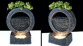 DIY Waterfall Fountain Planter ⛲ Circle Design - Cement Craft Ideas