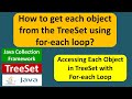 How to get each object from the TreeSet using for-each loop? | TreeSet (for-each loop)