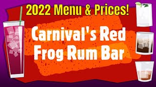 Carnival Cruise Drink Menu Prices for Red Frog Rum Bar