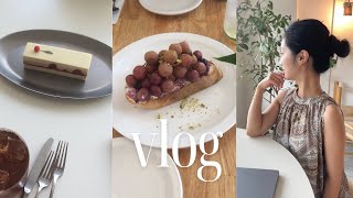 VLOG.일하고 놀고 집안일도 하느라 바쁜데요🍇|가지소바 중독..🍆|연희동 데이트 칼국수 맛집|압구정 브런치🍽️|유메르 쇼룸 구경|가을웜톤 가디건|계절감이 조금 안 맞는 브이로그|