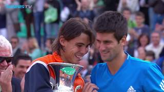 FUNNY: Novak Djokovic impersonates Rafa Nadal | Rome 2009 trophy ceremony