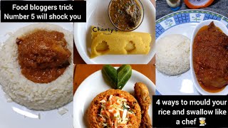 Simple rice plating ideas/easy way to plate rice and Swallow/food plating ideas/hotel plating ideas