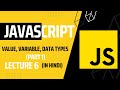 Lecture 6: JavaScript - Value, Variable, and Data Types | Javascript tutorial for beginners