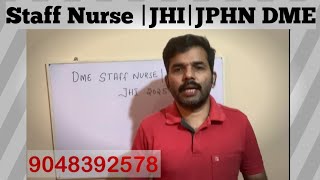 Staff Nurse  | JHI | JPHN Dme Exam Free You Tube Classes \u0026 Online Coaching