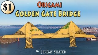 Origami One Dollar Golden Gate Bridge