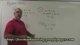 Basic Algebra Skills Part 1
