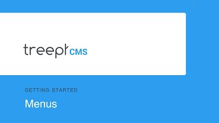 Treepl CMS Menus [Getting Started]