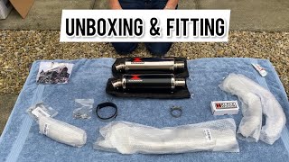 Unboxing \u0026 Fitting a Full Black Widow Exhaust System to my Honda Transalp XL 750