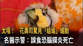 太噁！　花壽司驚見「蛞蝓」蠕動　名醫示警：誤食恐腦膜炎死亡－民視新聞