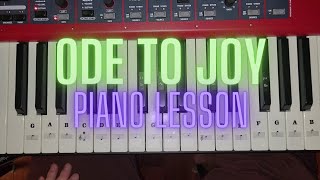 Ode to Joy (Easy Piano Lesson with Sheet Music and Note Letters)
