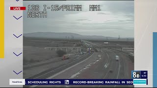 Nevada State Police have closed off a portion of I-15 near Primm.