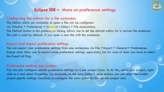 Lesson - 21 : Eclipse IDE - More on preference settings