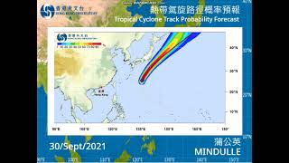 [熱帶氣旋路徑概率預報] 超強颱風 蒲公英 (30/9/2021)