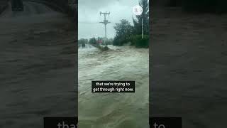 New Zealand family barely escapes through Cyclone Gabrielle floodwaters | USA TODAY #Shorts