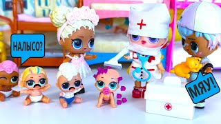 ALL THE FLEAS IN THE QUEUE, CAT TO THE VET, LOL surprise dolls kindergarten CARTOONS DARINELKA