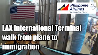 Arrival at LAX Tom Bradley International Terminal from plane to immigration | Philippine Airlines